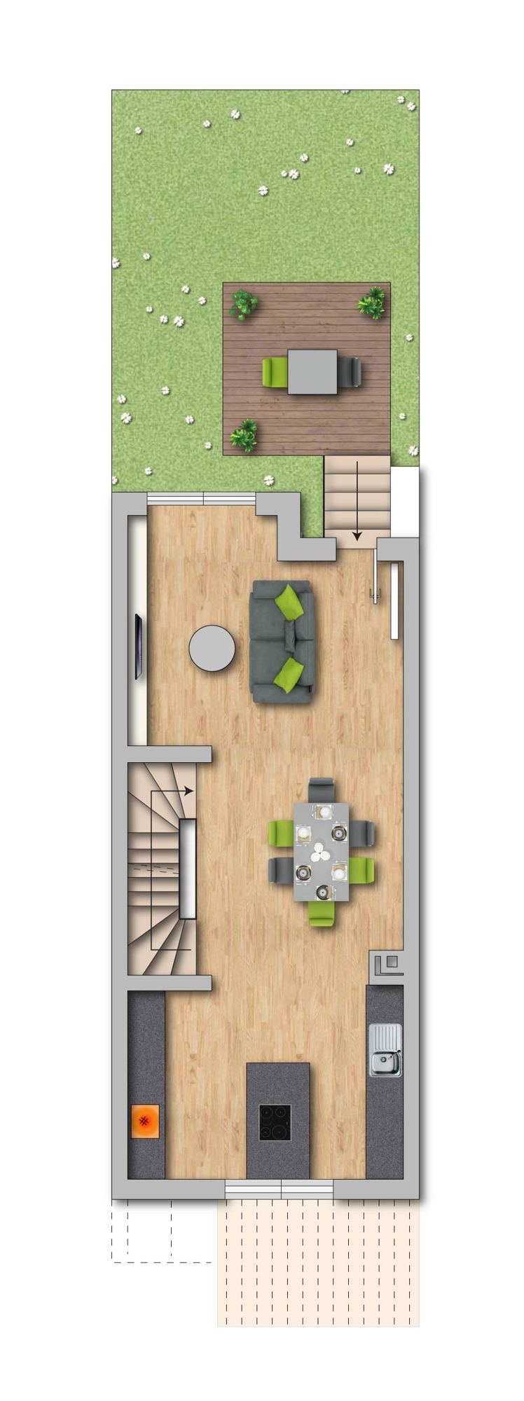 1.Obergeschoss Reihenmittelhaus Schwerte
