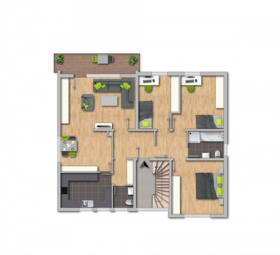 Grundriss Obergeschoss Mehrfamilienhaus Schwerte