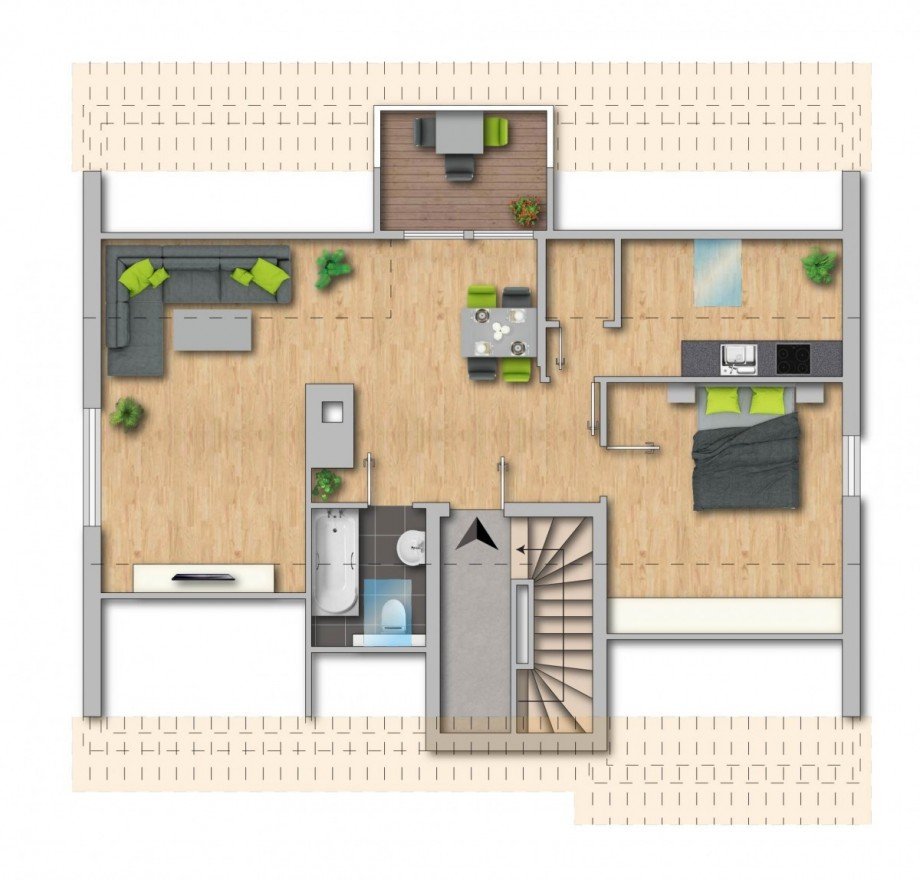 Grundriss Dachgeschoss Mehrfamilienhaus Schwerte