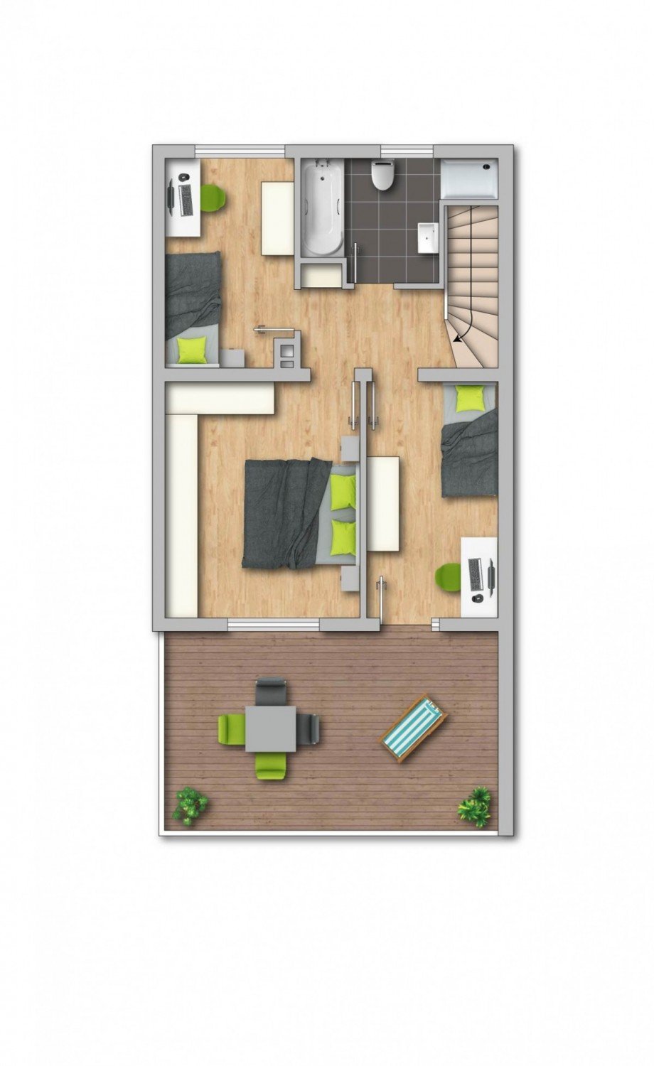 Obergeschoss Doppelhaush�lfte Duisburg