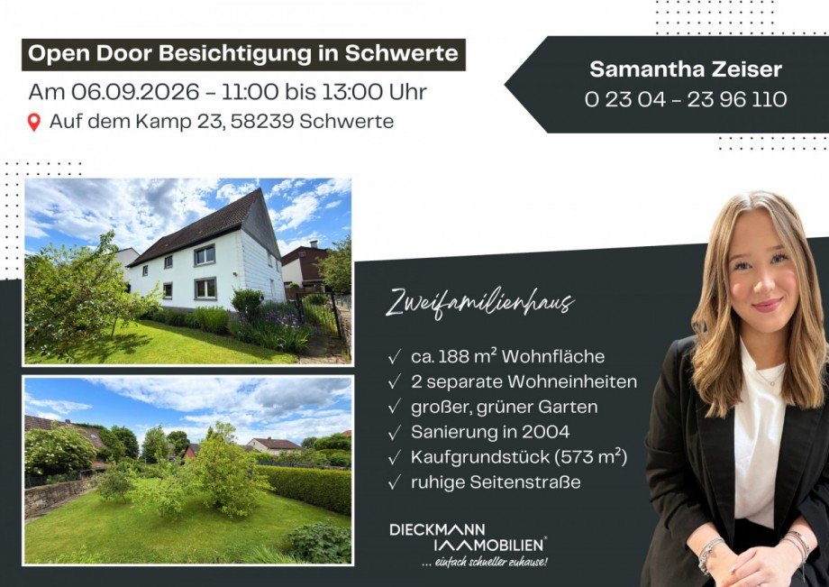 Open Door Info Zweifamilienhaus Schwerte / Wandhofen