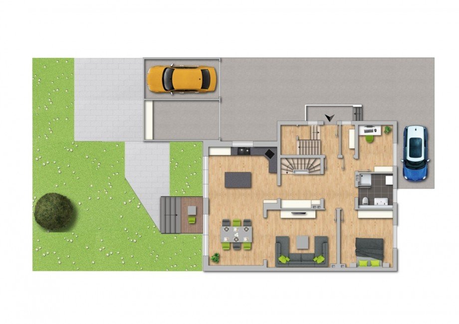 Grundriss EG Zweifamilienhaus Bottrop