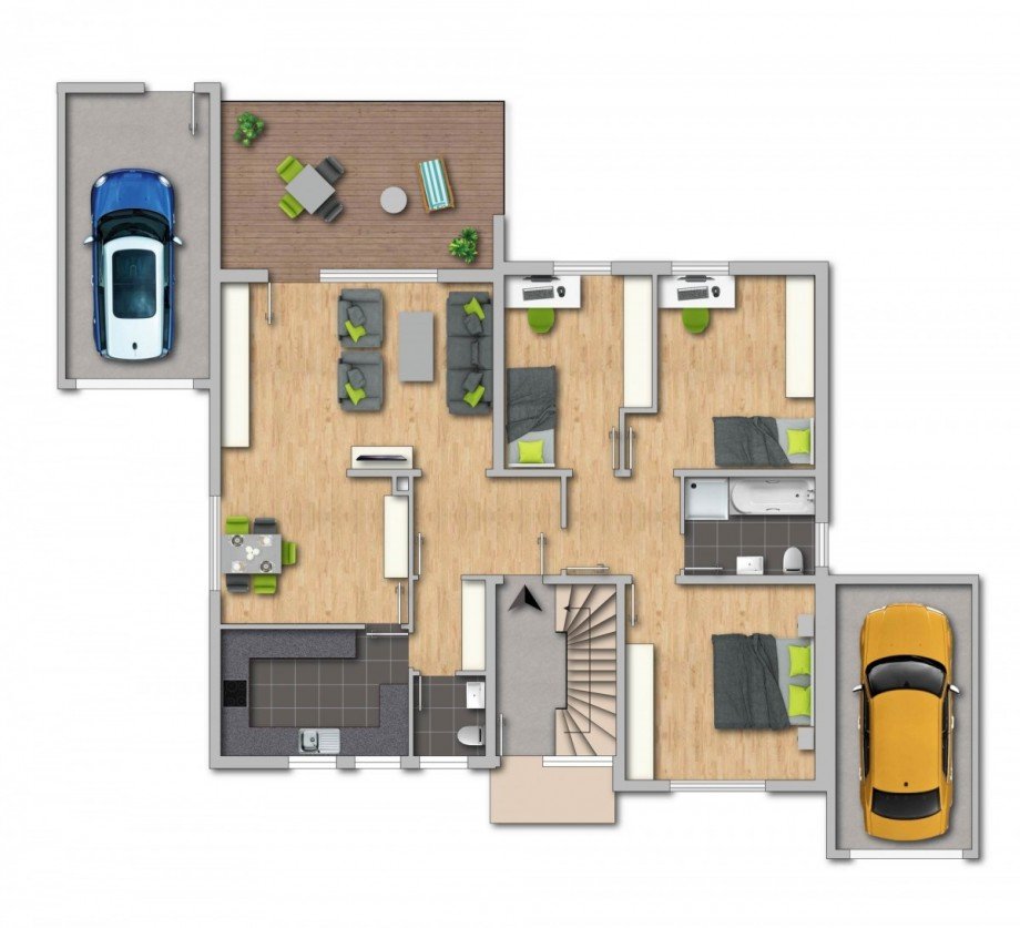 Grundriss Erdgeschoss Mehrfamilienhaus Schwerte