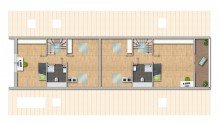 Spitzboden Neubauwohnung �ber 2 Etagen mit 2 Balkonen und Tiefgaragenstellplatz