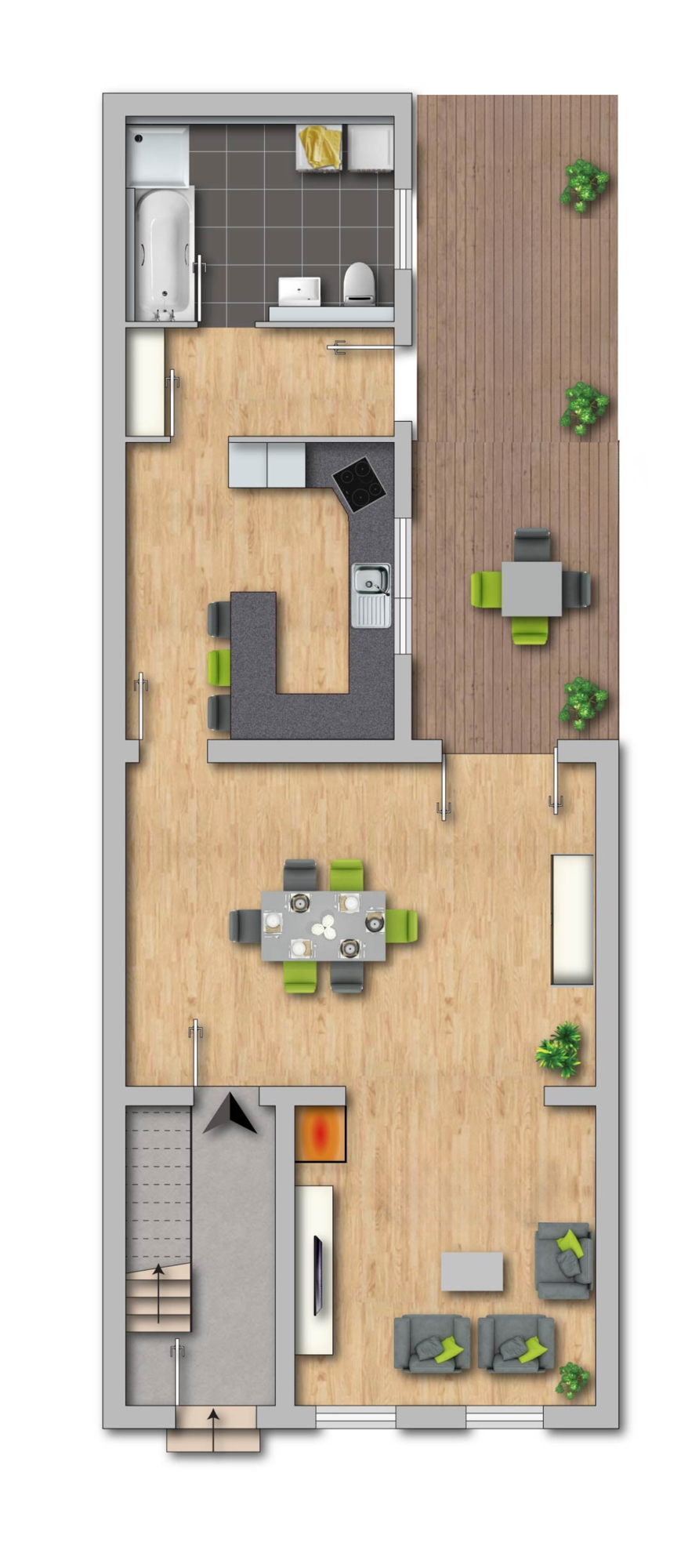 Erdgeschoss Reihenmittelhaus Duisburg