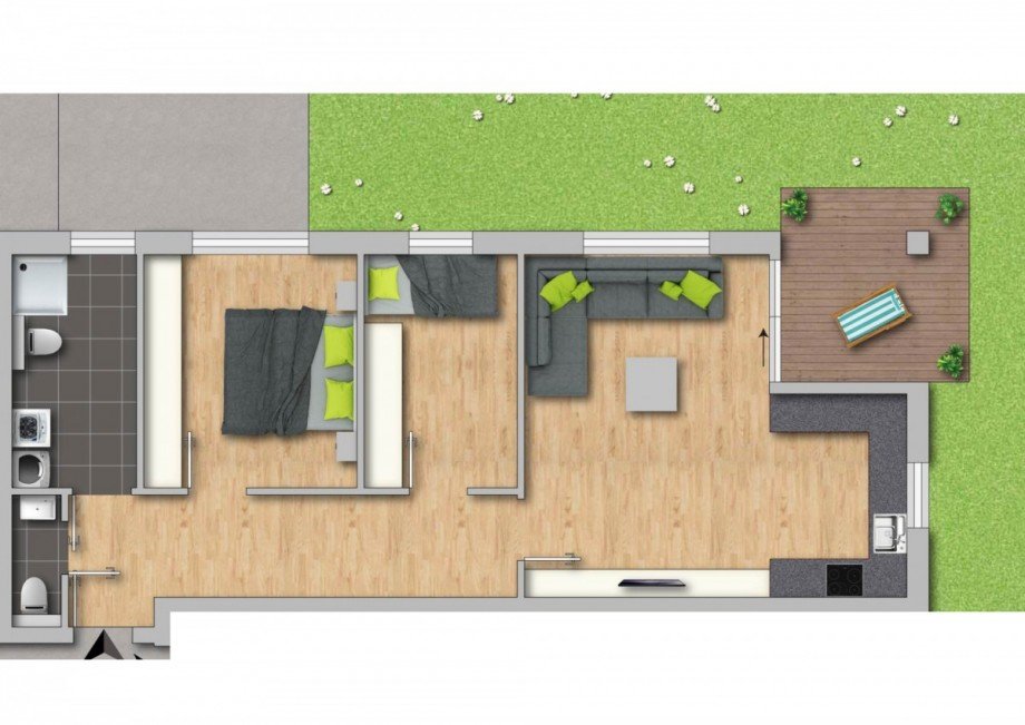Grundriss Wohnung 2 Erdgeschosswohnung D�sseldorf