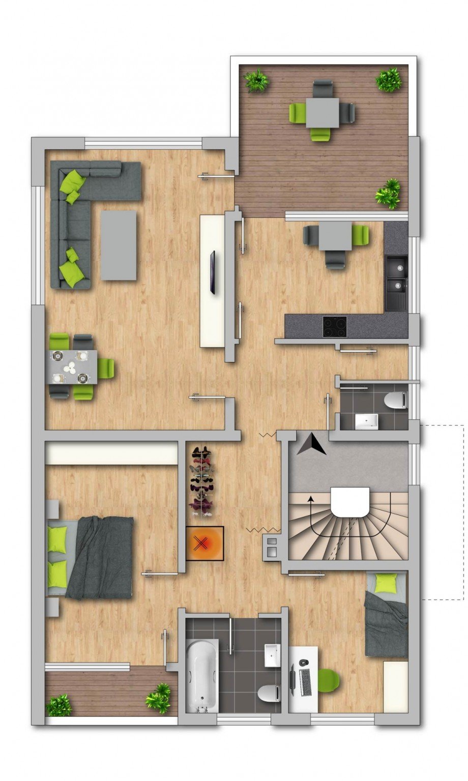 Grundriss EG&1OG Mehrfamilienhaus Schwerte