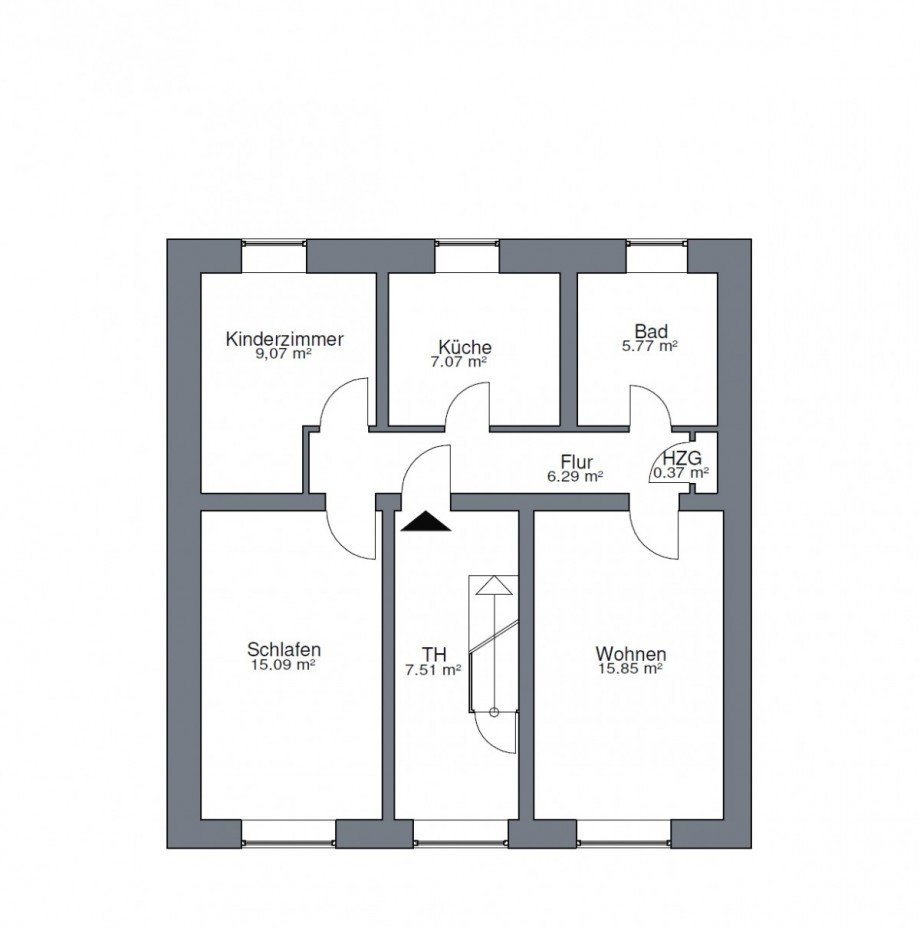 Grundriss 1OG Mehrfamilienhaus Schwerte