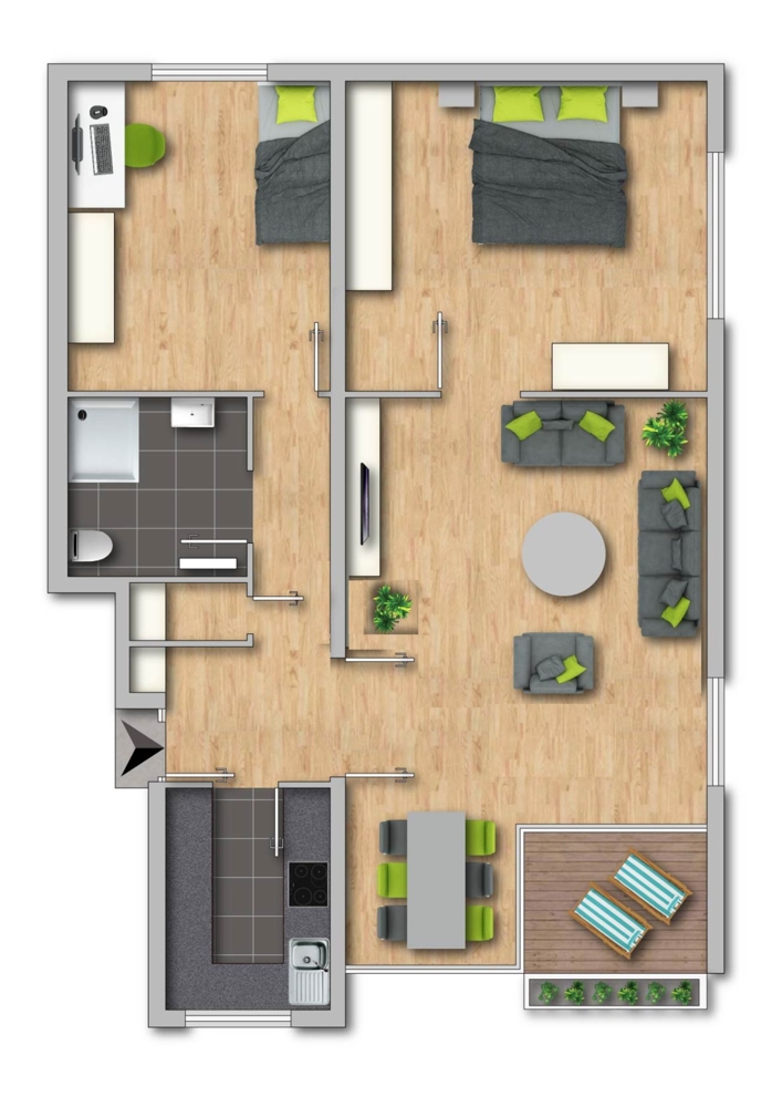 Grundriss Etagenwohnung M�lheim an der Ruhr