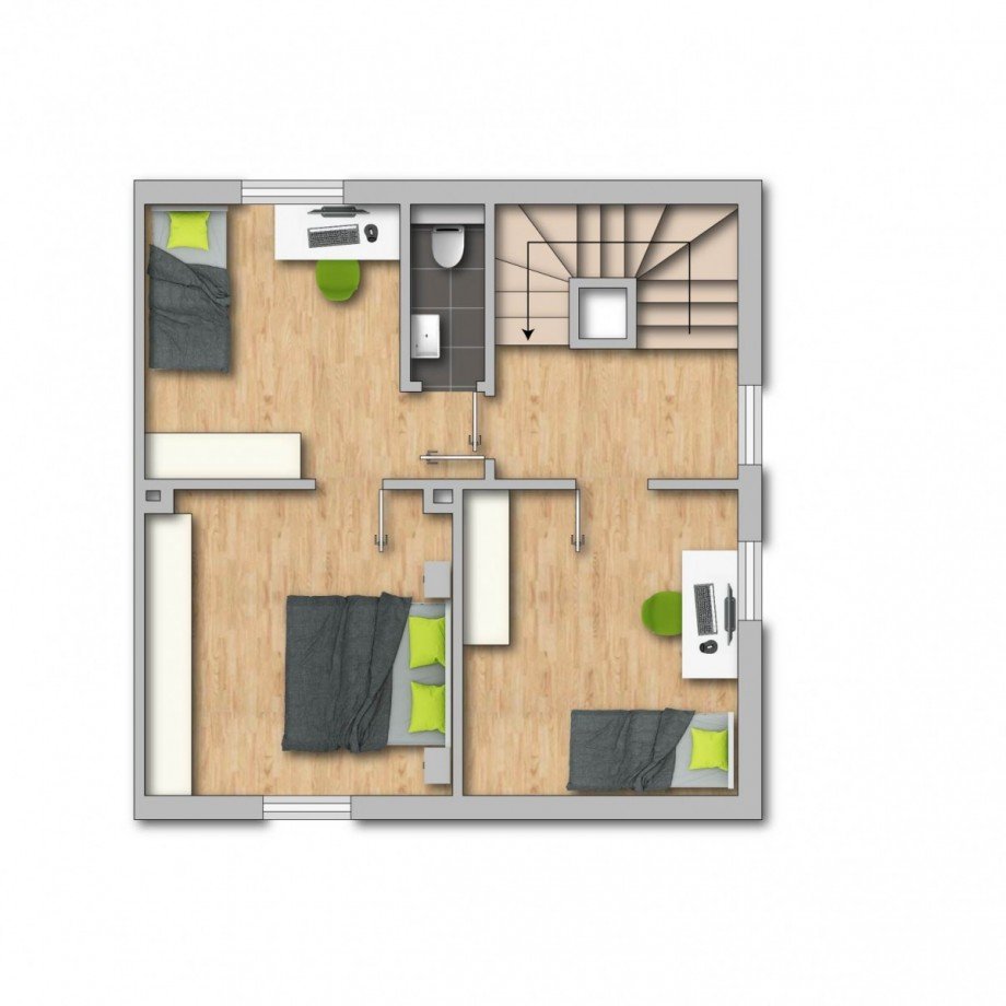 Grundriss OG Doppelhaush�lfte Oberhausen