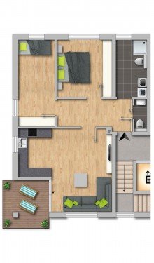 Grundriss Wohnung 4 Neubauprojekt  SECHS33  - Exklusive Balkonwohnung in D�sseldorf-Rath