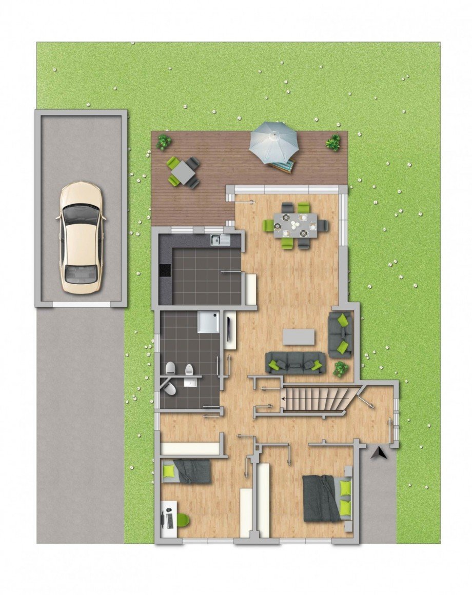 Grundriss EG Einfamilienhaus Dortmund