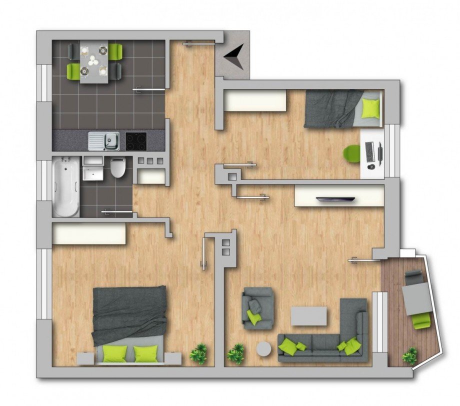 Grundriss Erdgeschosswohnung Schwerte