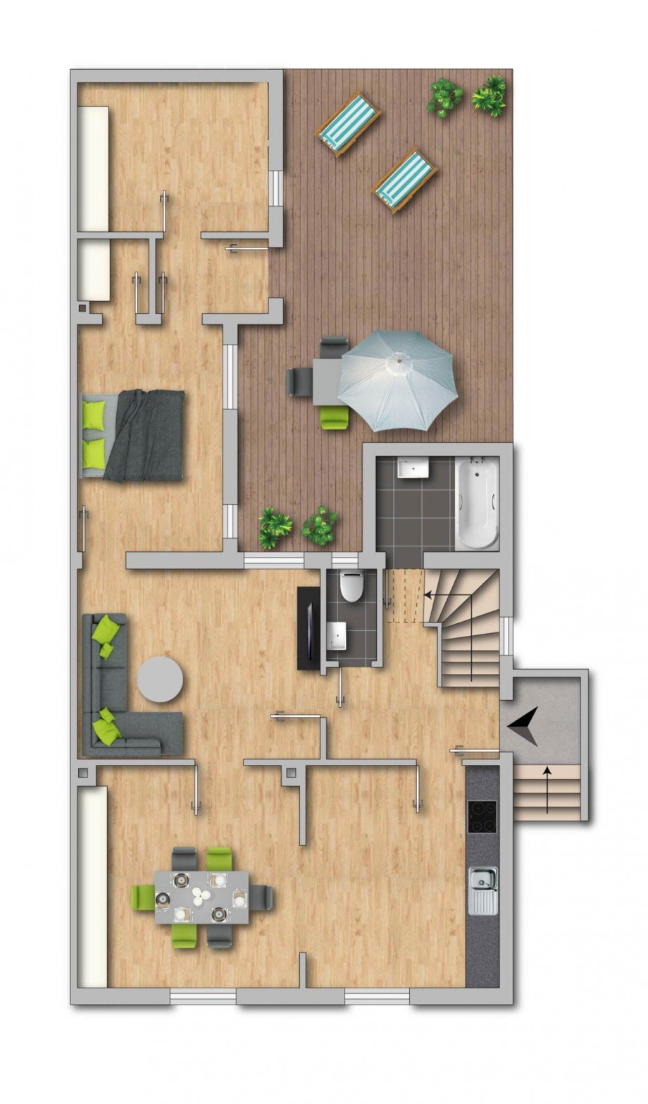 Grundriss EG Doppelhaush�lfte Oberhausen