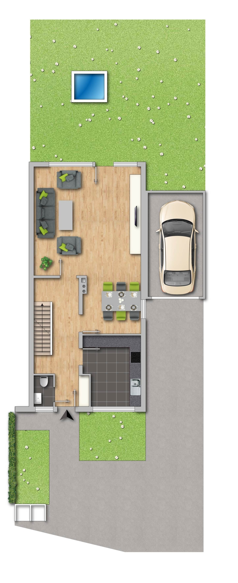 Grundriss EG Doppelhaush�lfte Schwerte