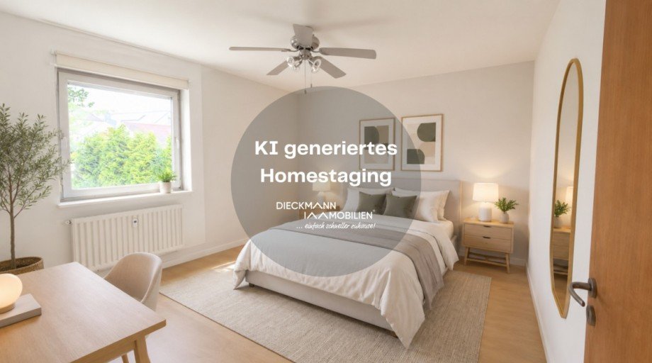 Schlafzimmer KI-Staging Etagenwohnung Schwerte Wandhofen
