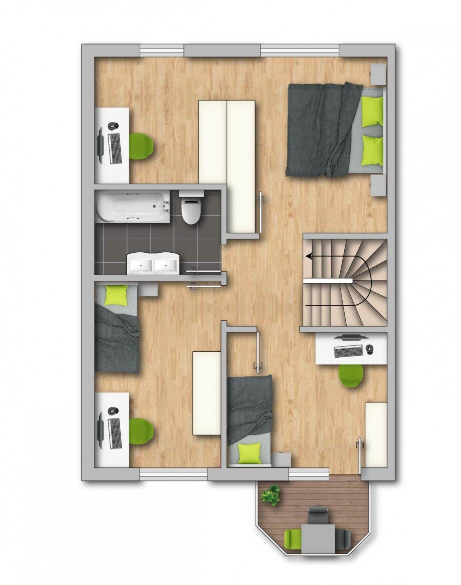 Grundriss OG Etagenwohnung Duisburg / Meiderich