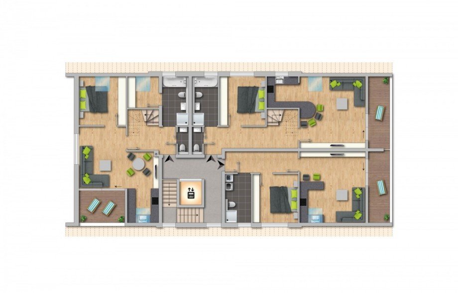 Grundriss Dachgeschoss Etagenwohnung D�sseldorf