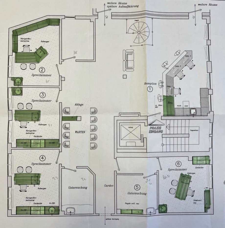 Teilgrundriss Praxis Duisburg