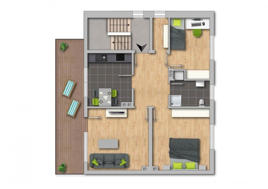 Grundriss OG Zweifamilienhaus Bottrop