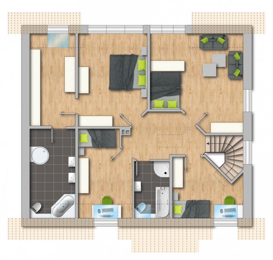 Grundriss Obergeschoss Einfamilienhaus Paderborn
