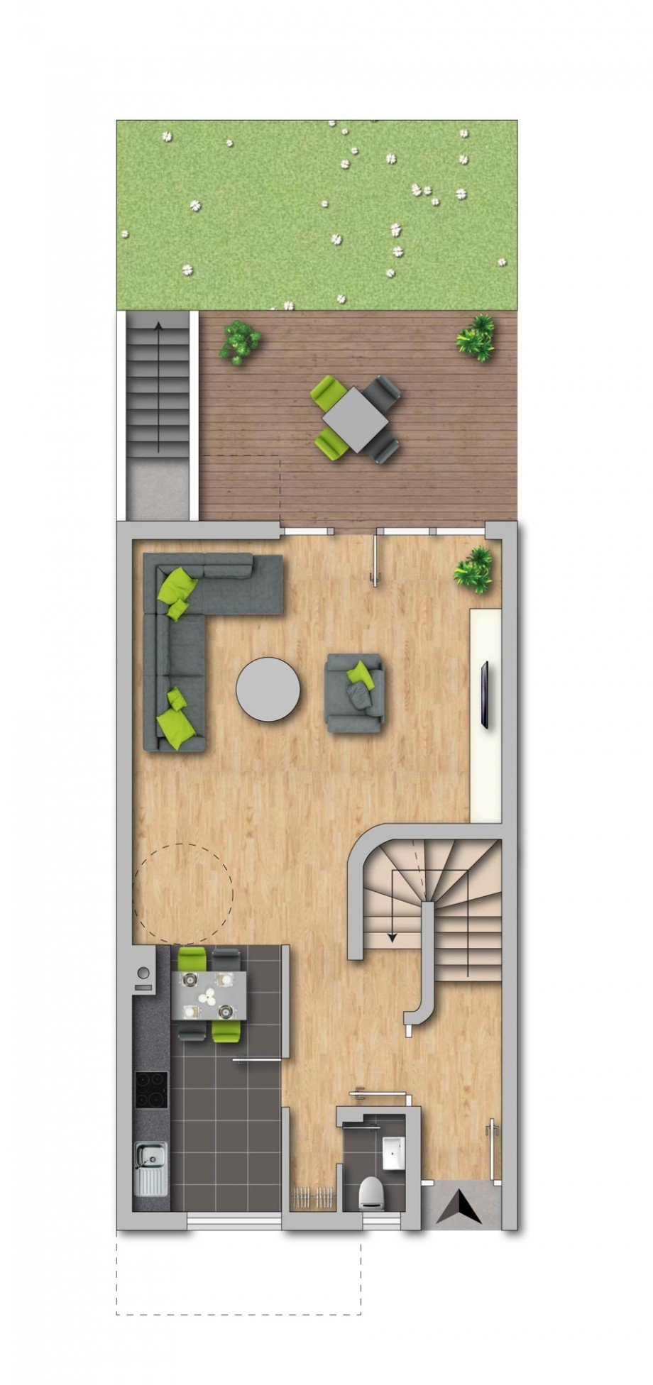 Grundriss EG Reihenmittelhaus Schwerte