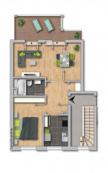 Grundriss Wohnung  Innenhafen  mit Weitblick, Tiefgarage & gro�em Balkon