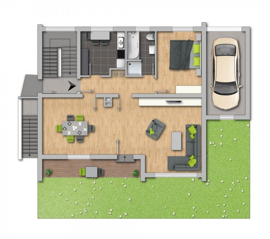 Grundriss EG Zweifamilienhaus Menden