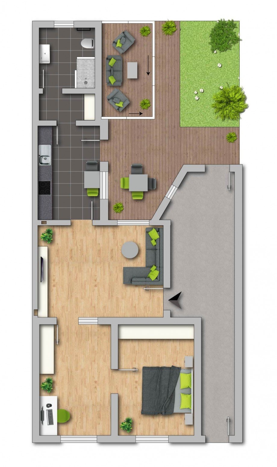 Grundriss EG Reihenmittelhaus Duisburg