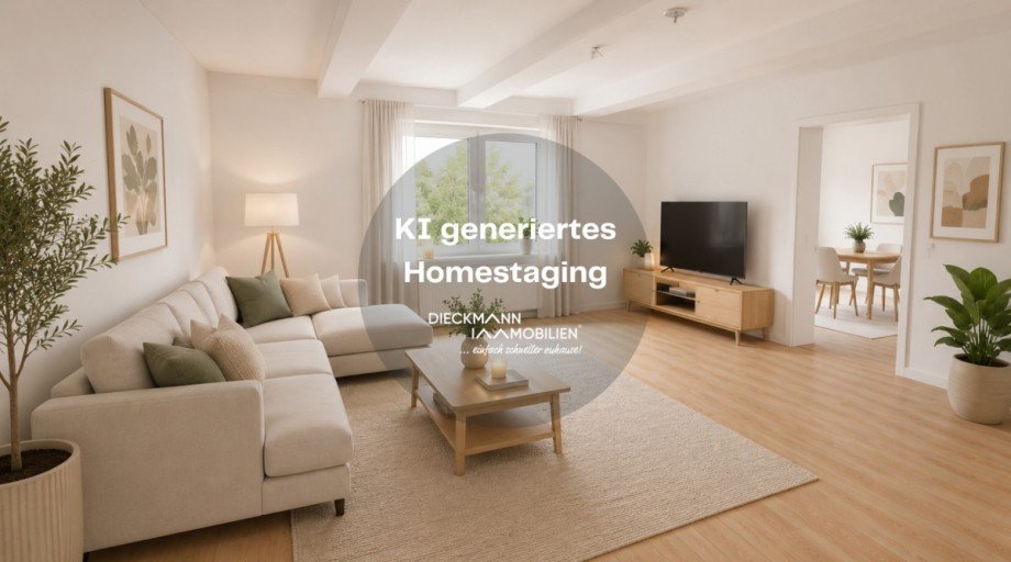 Wohnzimmer KI-Staging Zweifamilienhaus Schwerte / Wandhofen