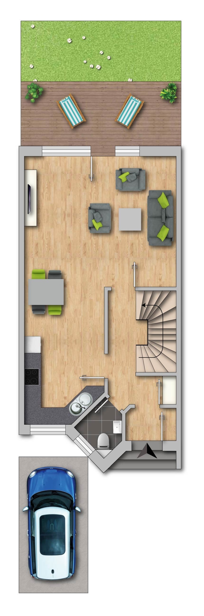 Grundriss EG Reihenhaus Werne