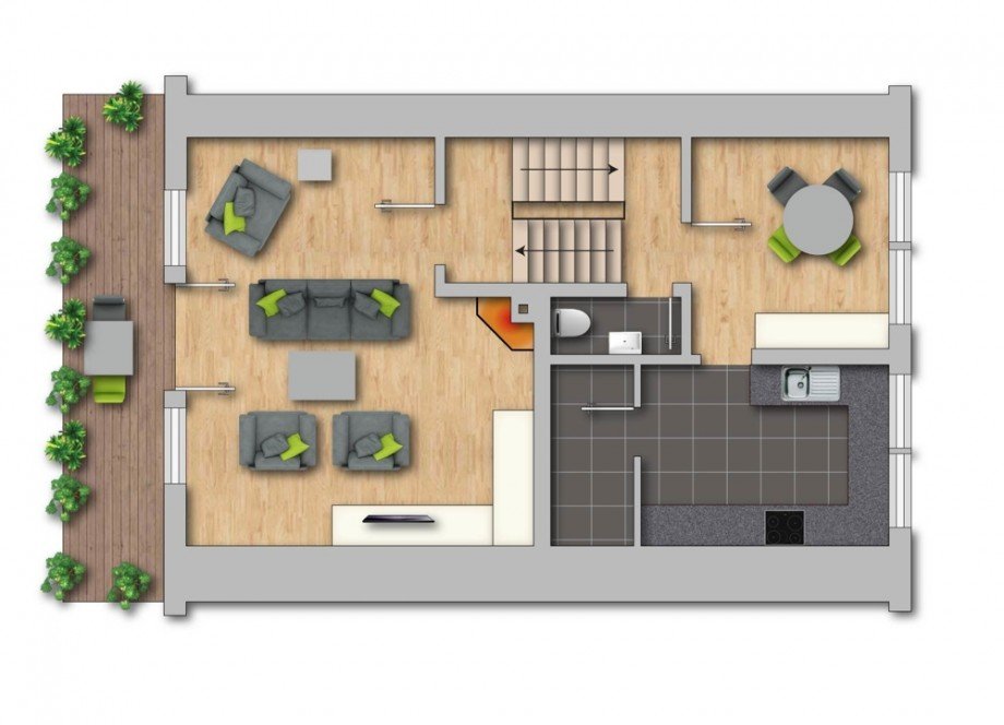 Grundriss EG Reihenmittelhaus Schwerte