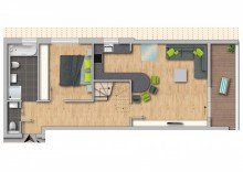 Grundriss Wohnung 8 Neubauwohnung �ber 2 Etagen mit 2 Balkonen und Tiefgaragenstellplatz