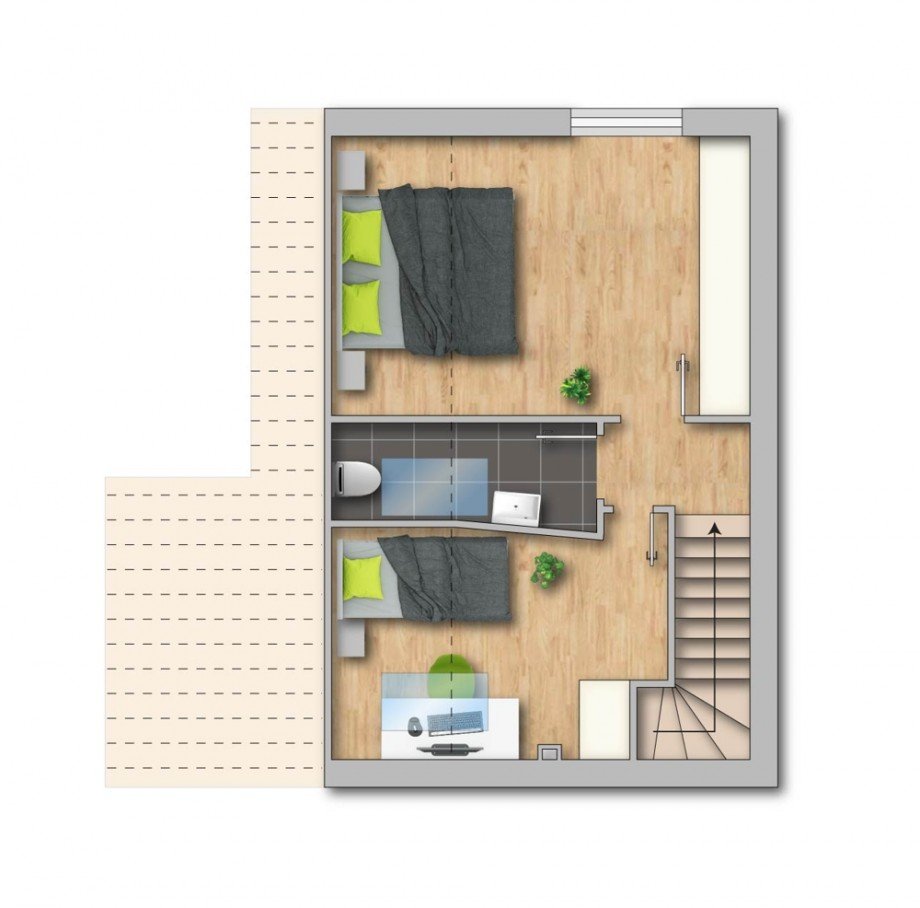 Grundriss DG Reiheneckhaus Duisburg / Hochheide